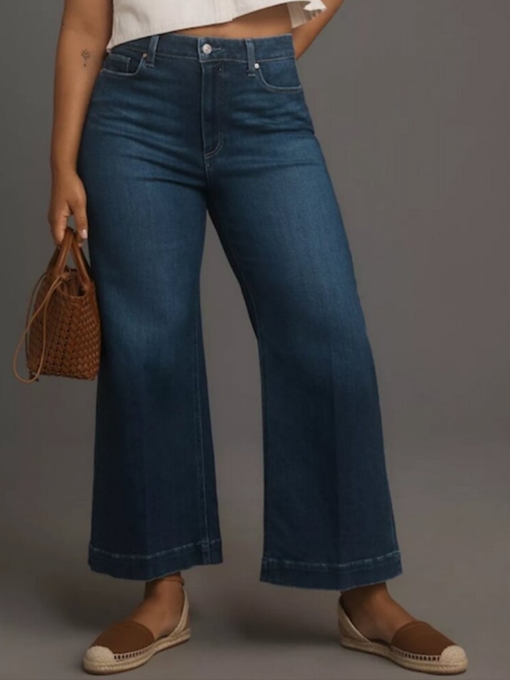 Paige Anessa Ankle Wide Leg Jeans - Size 18W